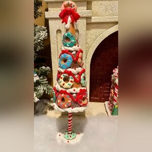 Cupcakes and Cashmere Candyland Donuts Christmas Tree Clay Resin  14”.